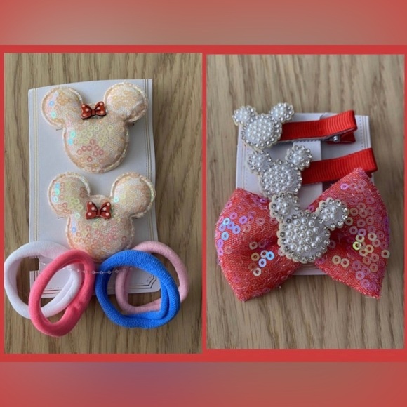 🆕 Minnie Mouse Hair Clips Set 🆕 - Picture 1 of 3